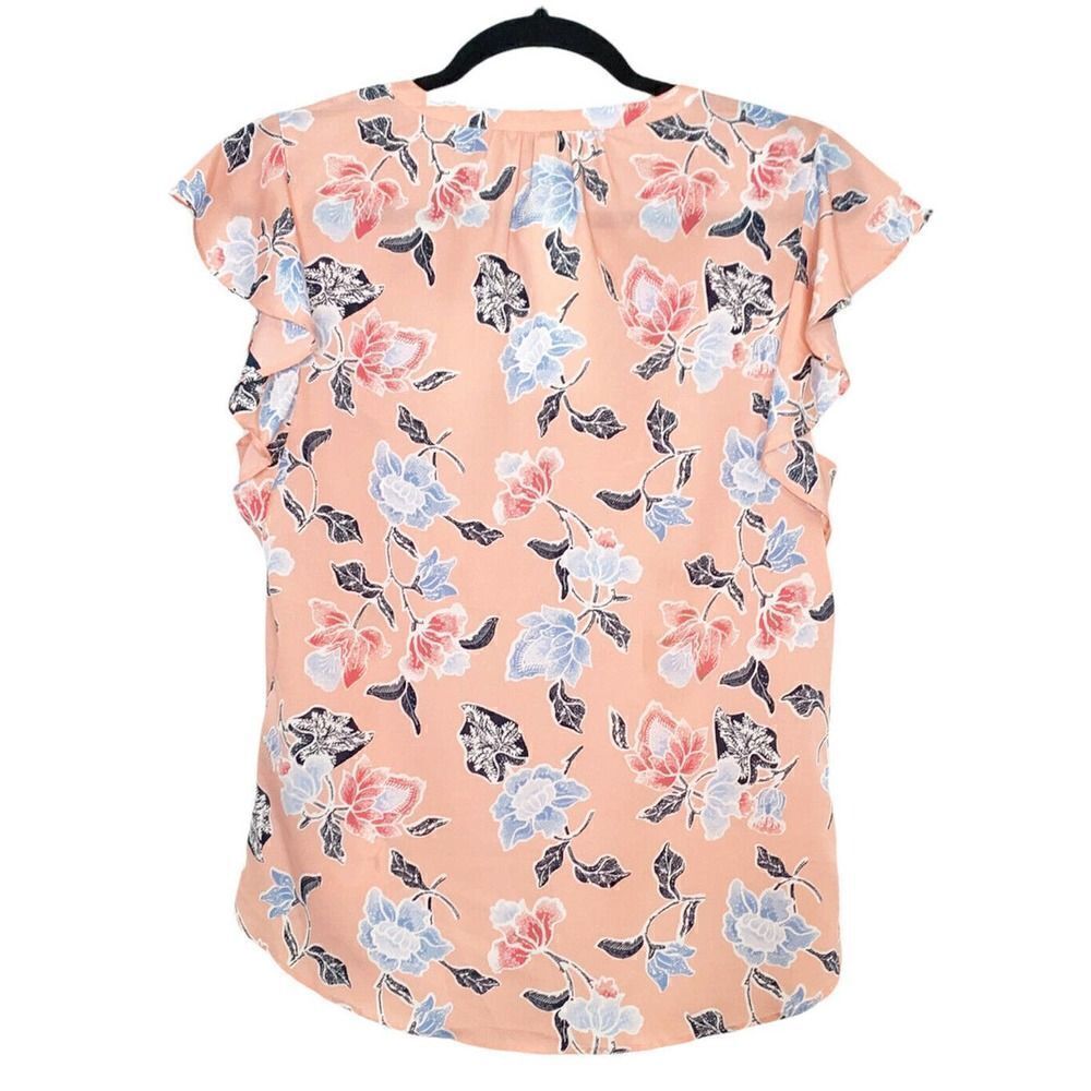 Joie Women’s Crisbell Persimmons Floral Print Flutter Sleeve Blouse NWT Small - Picture 4 of 7